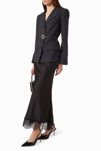 Blazer & Skirt Set in Satin