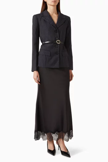 Blazer & Skirt Set in Satin