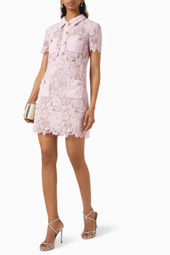 Button Down Mini Dress in Lace