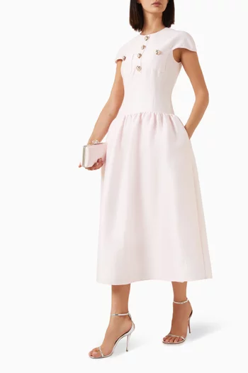 Buttoned Dress in Taffeta