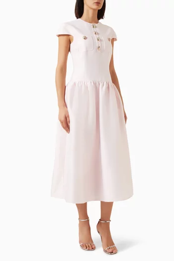 Buttoned Dress in Taffeta