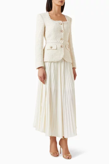 Tailored Dress in Boucle & Chiffon