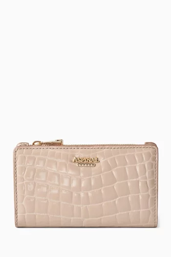 Mayfair® Coin & Card Wallet in Patent Croc-embossed Leather