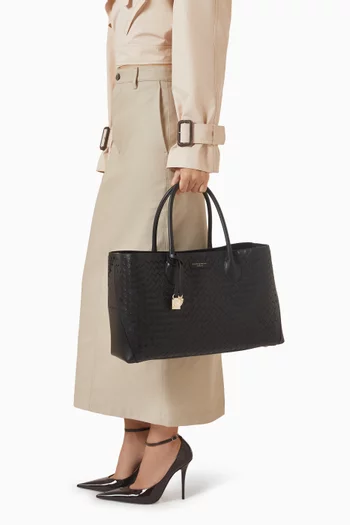 Large London Tote Bag in Woven Leather