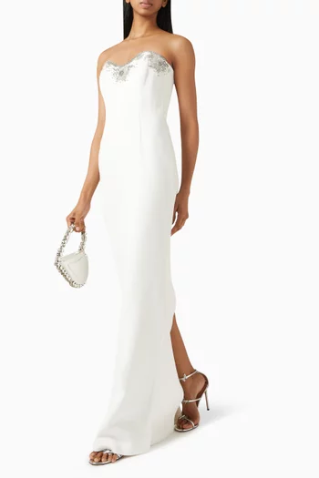 Melva Strapless Gown in Bonded-crepe