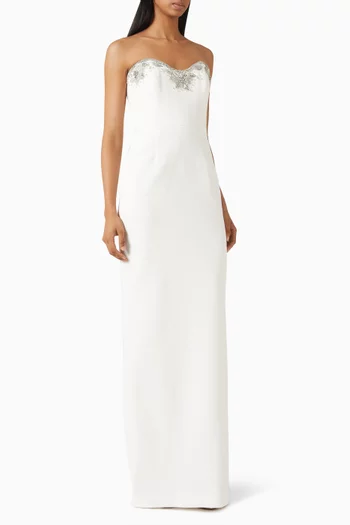Melva Strapless Gown in Bonded-crepe