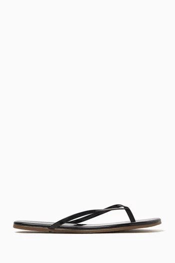 Lily Flip-Flops in Glossy Patent Leather