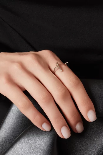 Thin 'Alef' Flat Top Ring in 18kt White Gold