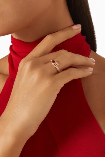 Initial Diamond Ring in 18kt Rose Gold