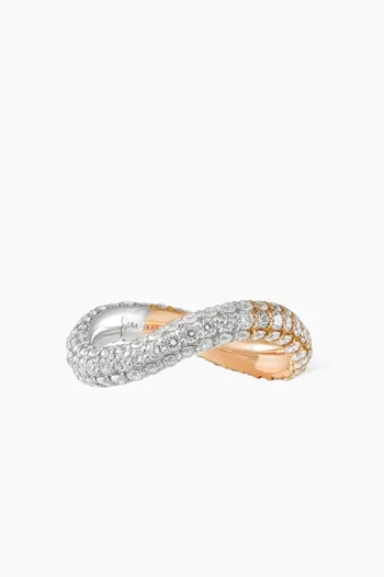 Dual Gold Bold Infinity Ring in 18kt White & Rose Gold