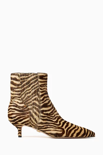 Lisa 45 Zebra-print Ankle Boots in Haircalf