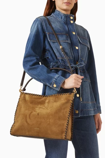 Small Whipstitch Vida Bag in Suede