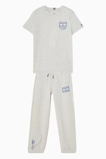Outline Flag Sweatpants in Cotton