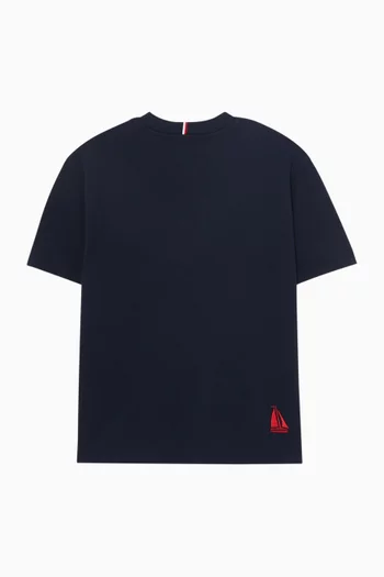 Logo Embroidery T-shirt in Cotton-piqué