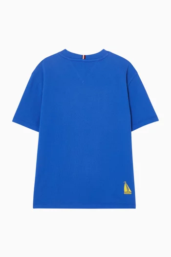 Logo Embroidery T-shirt in Cotton-piqué