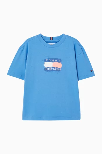 Flag Graffiti T-shirt in Cotton