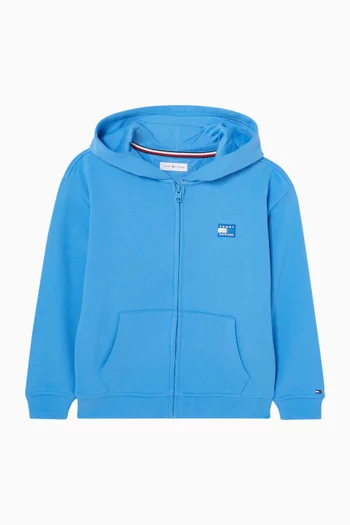 Flag Zip-up Hoodie in Cotton