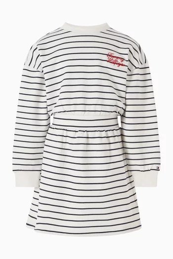Striped Dress in Cotton-blend
