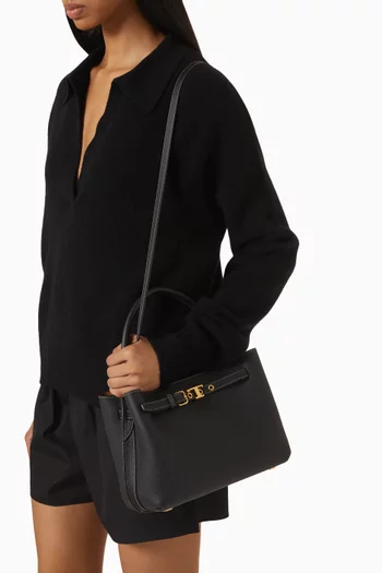 Mini T Signature Top-handle Bag in Leather