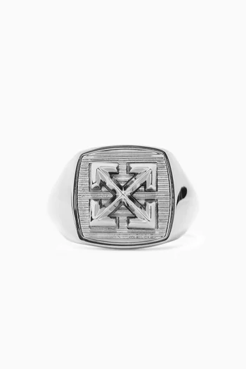 Arrow Textured Ring in Brass