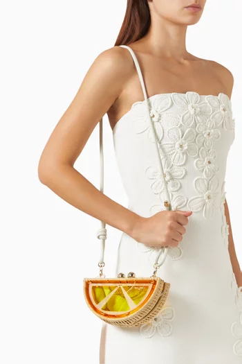 Petit Orange Clutch in Acrylic