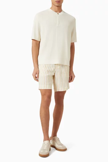 Striped Tailored Shorts in Linen