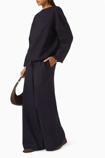 Boat-neck Top in Linen-blend