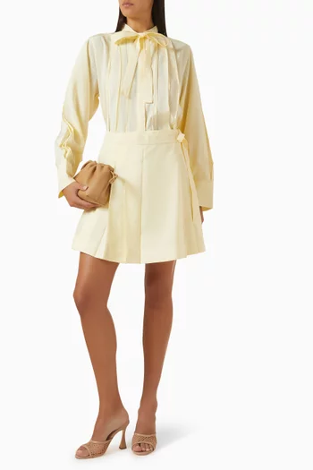 Pleated Bow-detail Top in Modal-blend