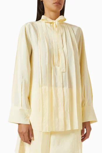 Pleated Bow-detail Top in Modal-blend