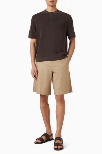 Tailored Shorts in Textured Cotton