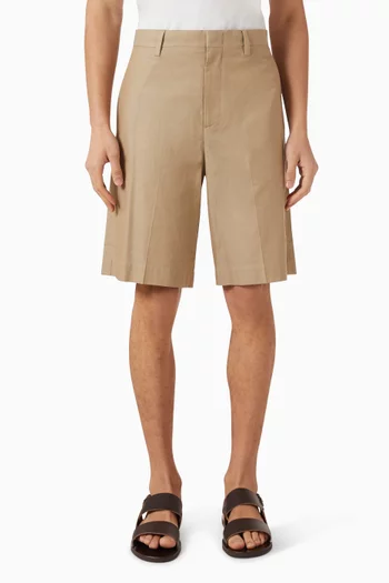 Tailored Shorts in Textured Cotton