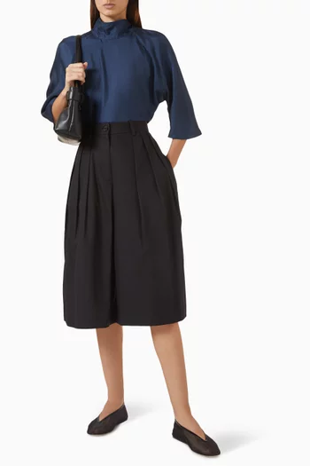 Draped Tie-detail Top in Silk