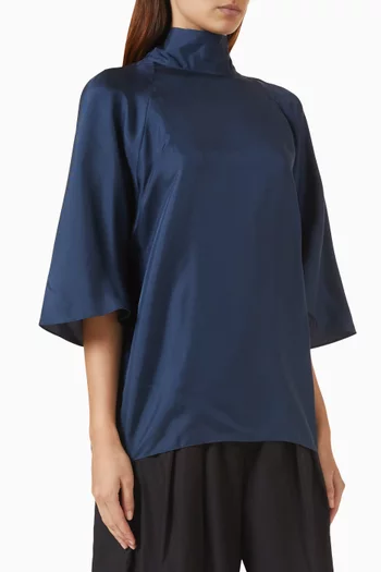 Draped Tie-detail Top in Silk