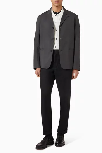 Unstructured Slim-fit Blazer in Cotton-blend