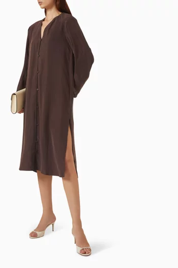 Button Dress in Silk