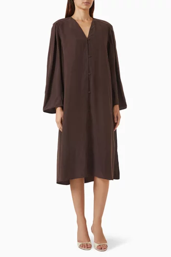 Button Dress in Silk