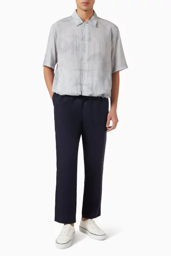 Textured Drawstring-hem Shirt