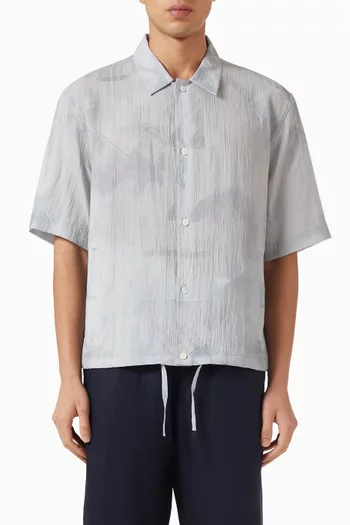 Textured Drawstring-hem Shirt