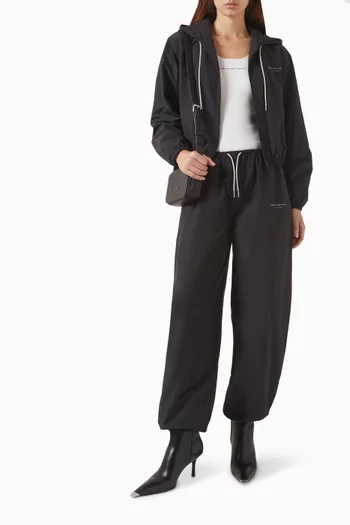 Crystal Cropped Zip Hoodie in Cotton-fleece
