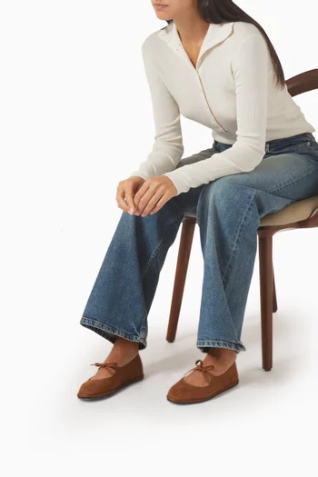 Brigitte Ballet Flats in Faux Pony Hair