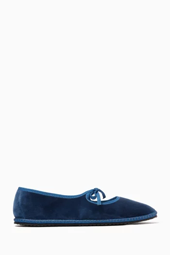 Brigitte Furlana Ballerina Flats in Velvet