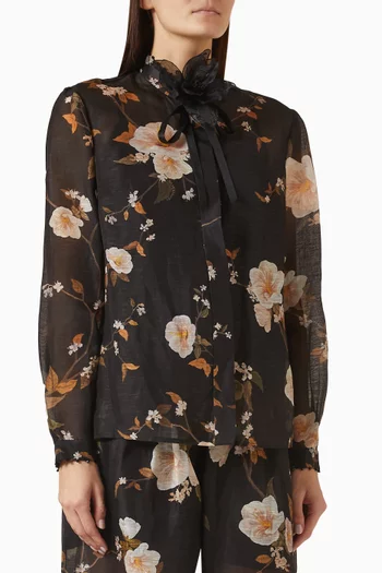 Ascent Embellished Shirt in Linen Blend