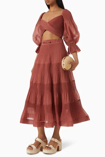 Pleated Cropped Bodice Top