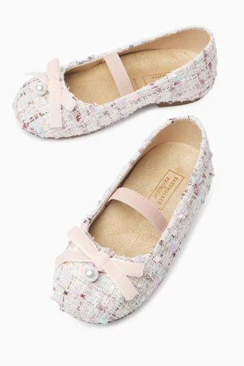 Bow Ballerina Flats in Channel Fabric