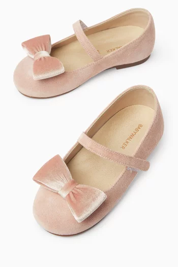 Bow Ballerina Flats in Suede