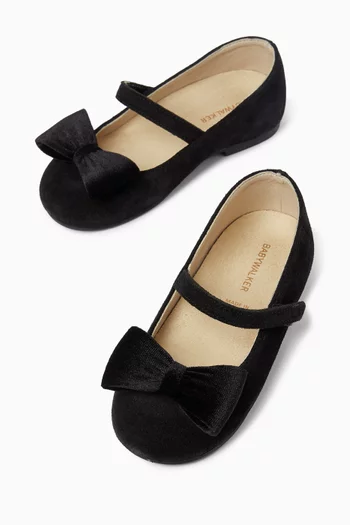 Bow Ballerina Flats in Suede