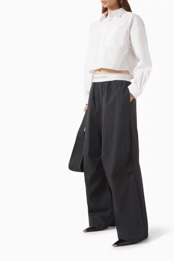 Mid-rise Pleated Wide-leg Pants