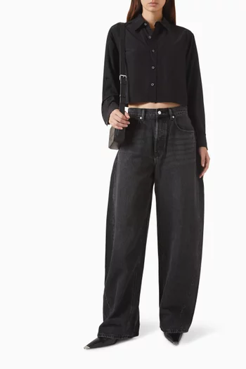 Button Down Cropped Shirt