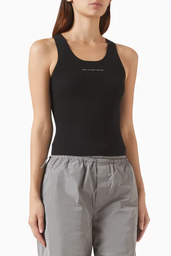 Jacquard Logo Racer Tank Top