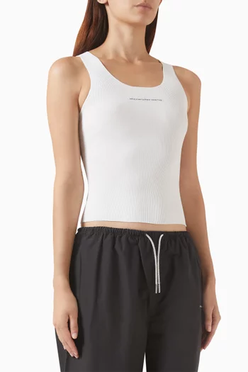 Jacquard Logo Racer Tank Top